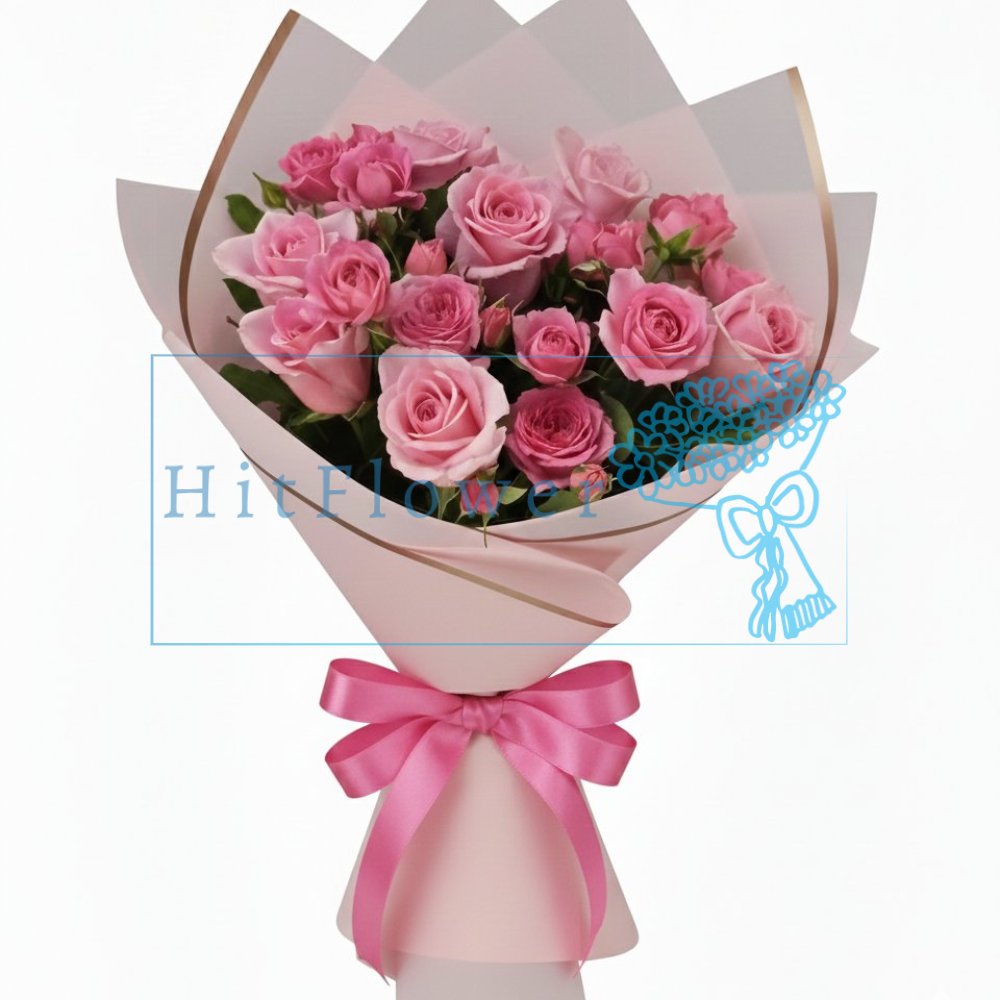 Букет роз  Розовый микс